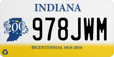IN license plate 978JWM