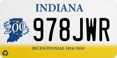 IN license plate 978JWR