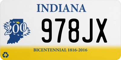 IN license plate 978JX