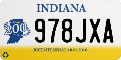 IN license plate 978JXA