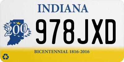 IN license plate 978JXD