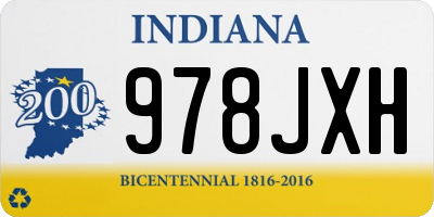 IN license plate 978JXH