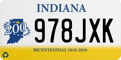 IN license plate 978JXK