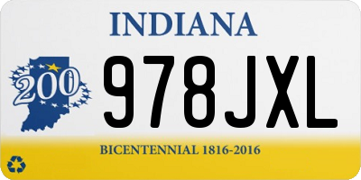 IN license plate 978JXL