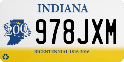 IN license plate 978JXM