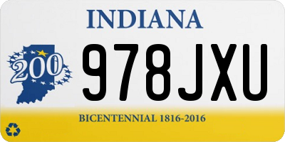IN license plate 978JXU