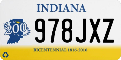 IN license plate 978JXZ