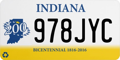 IN license plate 978JYC