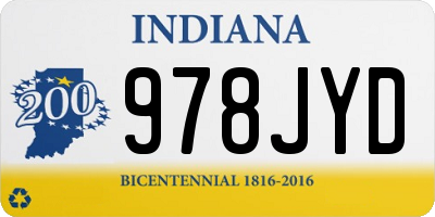 IN license plate 978JYD