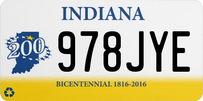 IN license plate 978JYE