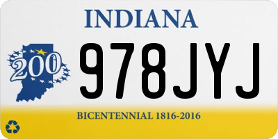 IN license plate 978JYJ