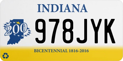 IN license plate 978JYK