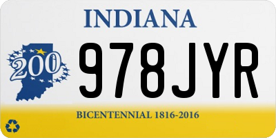IN license plate 978JYR