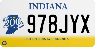 IN license plate 978JYX