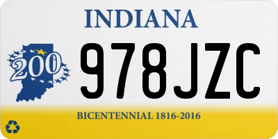 IN license plate 978JZC