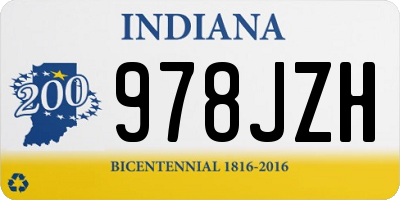 IN license plate 978JZH