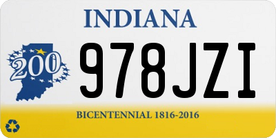 IN license plate 978JZI