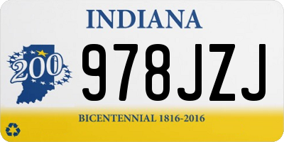 IN license plate 978JZJ