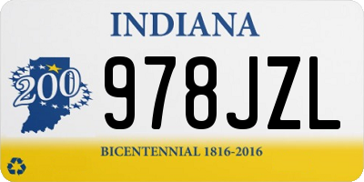 IN license plate 978JZL