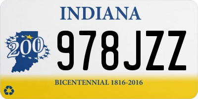 IN license plate 978JZZ