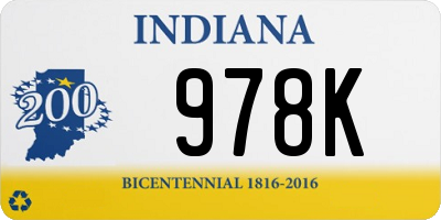 IN license plate 978K