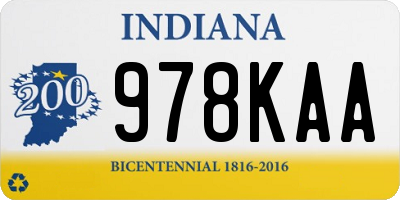 IN license plate 978KAA