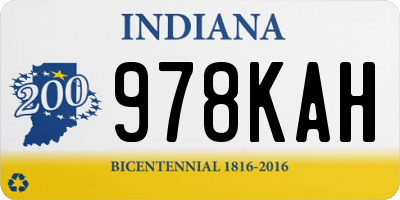 IN license plate 978KAH