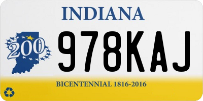 IN license plate 978KAJ