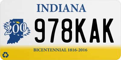 IN license plate 978KAK