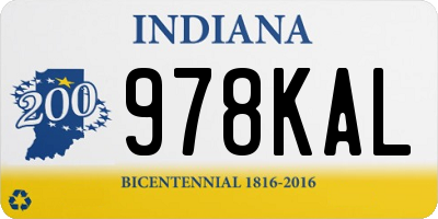 IN license plate 978KAL
