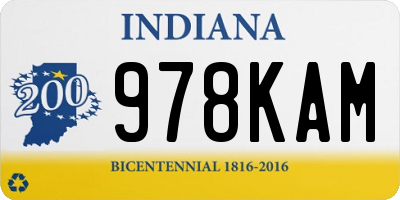 IN license plate 978KAM