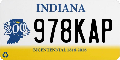 IN license plate 978KAP