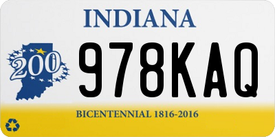 IN license plate 978KAQ