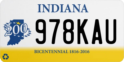 IN license plate 978KAU