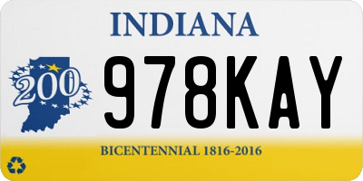 IN license plate 978KAY