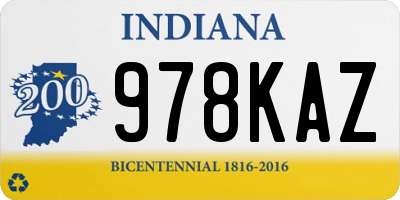 IN license plate 978KAZ