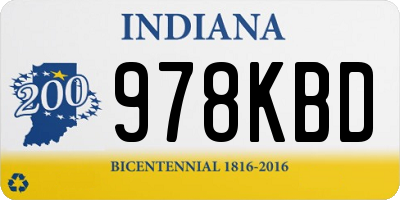 IN license plate 978KBD