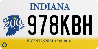 IN license plate 978KBH