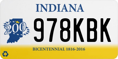 IN license plate 978KBK