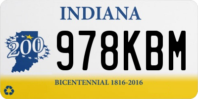 IN license plate 978KBM