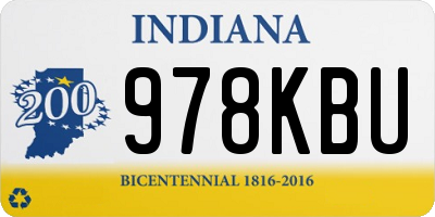 IN license plate 978KBU