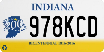 IN license plate 978KCD