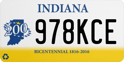 IN license plate 978KCE