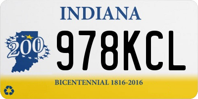 IN license plate 978KCL