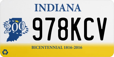 IN license plate 978KCV