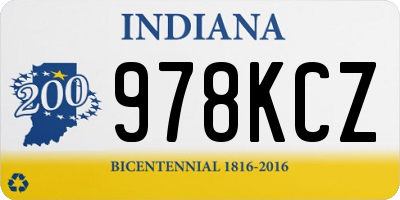 IN license plate 978KCZ