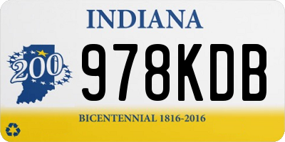 IN license plate 978KDB