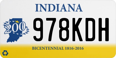 IN license plate 978KDH