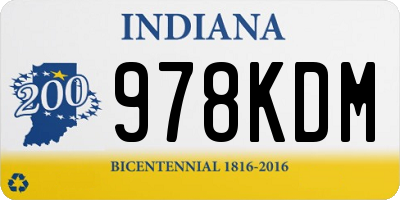 IN license plate 978KDM