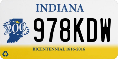 IN license plate 978KDW
